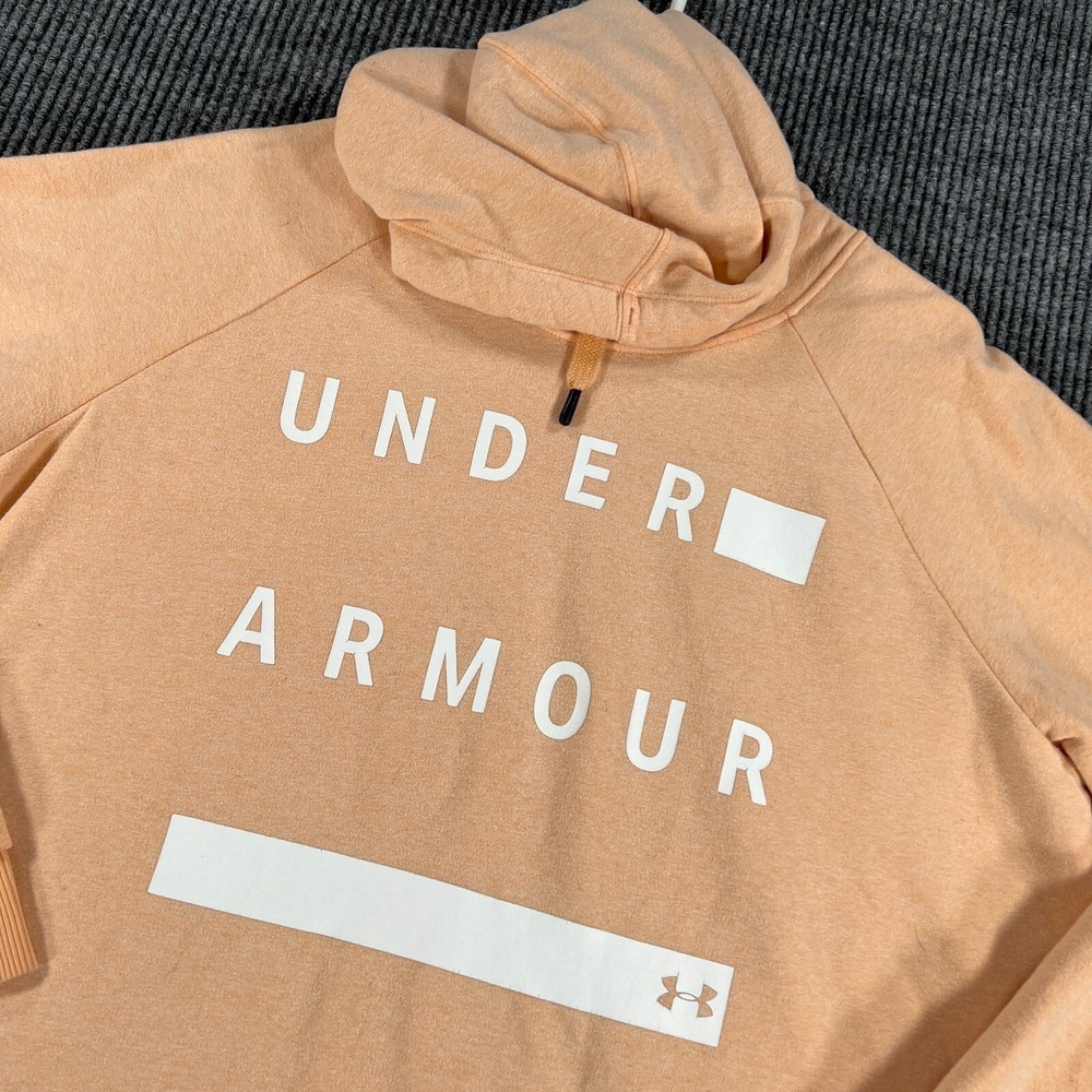 Under Armour Hoodie Sweatshirt Womens Large Pink Long Sleeve Loose Fit Casual